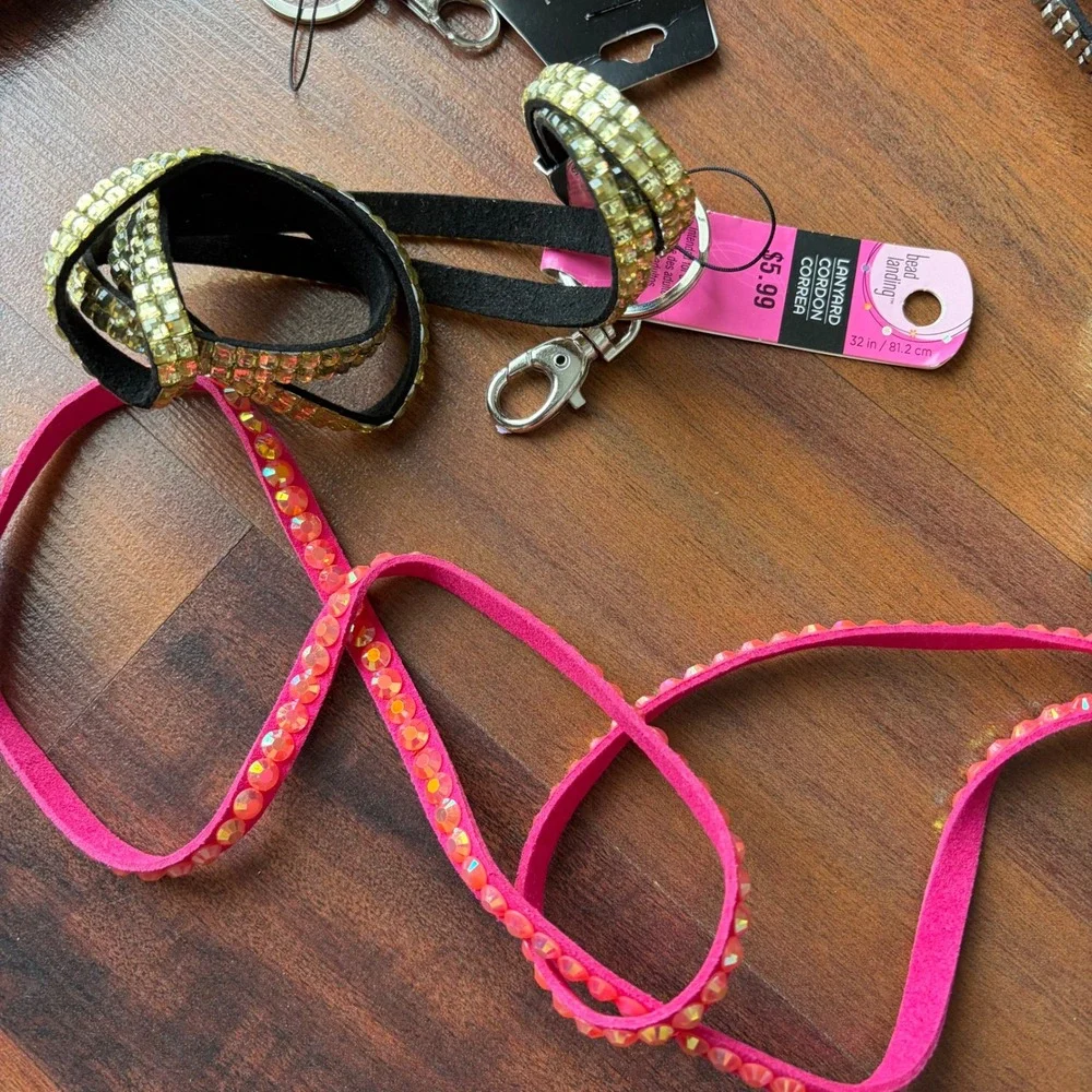 Sparkly Rhinestone Lanyard‎ Neck Strap Keychain Holder Bundle 3pk